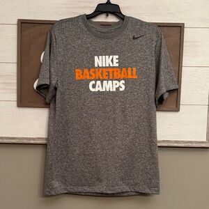 Nike Heather Gray T-Shirt with Orange and White Print